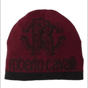 Roberto Cavalli Monogrammed Logo Wool Blend Beanie